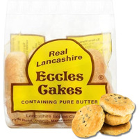 Real Lancashire Eccles Cake - 4 Cakes (Pack Of 1) | British Snacks Made With Pure Butter & Dried Currants | Traditional & Delicious Butter Cookies For Any Occasion | 5.29Oz/150G