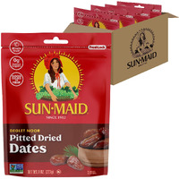 Sun-Maid Deglet Noor Pitted Dried Dates - (4 Pack) 8 Oz Resealable Bag - Pitted Deglet Noor Dates Dried Fruit Snack For Lunches, Snacks, And Natural Sweeteners