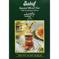 Sadaf Cardamom Tea Loose Leaf Box 16 Oz - Special Blend Cardamom Ceylon Black Tea - Product Harvested In Sri Lanka