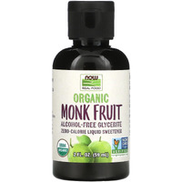 Now Foods, Certified Organic Monk Fruit Liquid, Alcohol Free Glycerite Zero-Calorie Liquid Sweetener, Non-Gmo, 2-Ounce