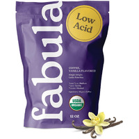 Fabula Vanilla Flavored Organic Coffee Freshly Grounded - Organic - Low Acid - Single Origin - Non-Gmo - Mold Free - 12 Ounces