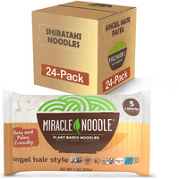 Miracle Noodle Angel Hair Pasta - Plant Based Shirataki Noodles, Keto, Vegan, Gluten-Free, Low Calories, Low Carb, Paleo, Soy Free, Non-Gmo - Perfect For Your Keto Diet - 7 Oz (Pack Of 24)