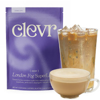 Clevr Blends London Fog Latte, Vegan, Earl Grey Instant Tea Mix, Superfood Powder Blend With Oat Milk, Black Tea, Reishi Mushroom, Organic Spices, Coconut Cream, Ashwagandha, Serve Hot Or Iced, 12 Oz