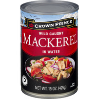 Crown Prince Mackerel In Water, 15-Ounce Cans (Pack Of 12)