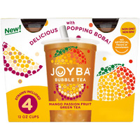 Joyba Bubble Tea Mango Passion Fruit Green Tea, 4 Pack, 12 Fl. Oz. Cups