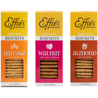 Effie's Homemade Biscuits - Variety Pack - Oatcakes, Walnut, Almond - 3 Pack