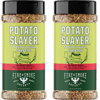 Fire & Smoke Society Potato Slayer Vegetable Seasoning | Bbq Seasonings And Rubs For Grilling | Potato Seasoning, French Fry Seasoning | Mix Blend Rub Powder, Garlic, Onion, Herb Flavor | Xl (2 Pack)
