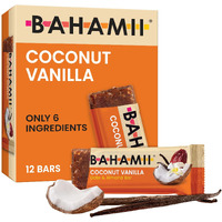 Bahamii Date And Almond Bars, Coconut Vanilla - Healthy Snacks, Non Gmo, Gluten-Free - Plant-Based, Kosher, No Added Sugar - 12 Count