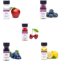 Lorann Super Strength (Apple, Blueberry, Cherry, Grape And Lemon Oil) Variety Pack Of 5 With Free 1 Dram Dropper.