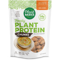 Plant Basics - Hearty Plant Protein - Unflavored Chunks, 1 Lb (Pack Of 6), Non-Gmo, Gluten Free, Low Fat, Low Sodium, Vegan, Meat Substitute
