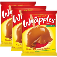 Concord Foods Wrapples Caramel Apple Wraps, Easy Caramel Treats At Home - Includes Wraps And Sticks For Delicious Apples! 6.5 Oz (Pack Of 3)