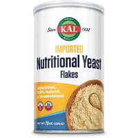 Kal Imported Nutritional Yeast Flakes, Unfortified & Unsweetened Fine Flakes, 100% Natural Source Of Amino Acids & B Vitamins, Great Nutty Flavor, Non-Gmo & Vegan, Approximately 22 Servings, 7.8Oz