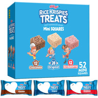 Rice Krispies Treats Mini Squares, Kids Snacks, Lunch Snacks, Variety Pack, 20.1Oz Box (52 Bars)