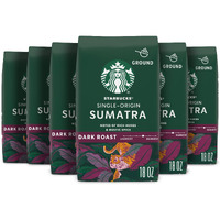 Starbucks Ground Coffee, Dark Roast Coffee, Sumatra, 100% Arabica, 6 Bags (18 Oz Each)
