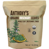 Anthony's Organic Dried Rosemary Leaves, 1 Lb, Whole Leaf, Destemmed, Non Gmo, Non Irradiated, Gluten Free