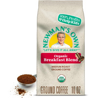 Newman's Own Organics Breakfast Blend, Ground Coffee, Fair Trade Certified, Medium Roast, Bagged 10Oz