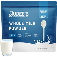 Judee's Whole Milk Powder 5 Lb - 100% Non-Gmo, Rbst Hormone-Free, Gluten-Free & Nut-Free - Pantry Staple, Baking Ready, Great For Travel And Reconstituting - Made In Usa