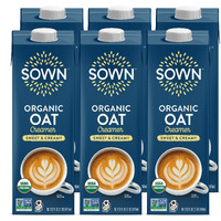 Sown Organic Oat Creamer Sweet & Creamy - Barista Oat Milk Non Dairy Coffee Creamer - Plant Based, Dairy-Free, Vegan, Gluten-Free, Non-Gmo, Shelf Stable - 32Oz (Pack Of 6)