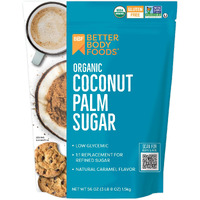 Betterbody Foods Organic Coconut Palm Sugar, Gluten-Free, Non-Gmo, Low Glycemic Sugar Substitute, 3.5 Lbs, 56 Ounces
