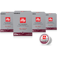 Illy Coffee K Cups - Coffee Pods For Keurig Coffee Maker - Intenso Dark Roast - Notes Of Cocoa & Dried Fruit - Bold, Flavorful & Full-Bodied Flavor Of Pods Coffee - No Preservatives - 20 Count, 4 Pack