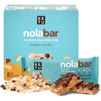 Perfect Keto Nola Bars, Gluten Free, Keto Granola Bars, Low Carb Snack Or Breakfast Bar With No Sugar Added, Keto Diet Food, Healthy Snacks For Adults, 2G Net Carb, Coconut Chocolate Chip, 8 Pack