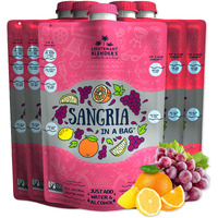 Lt. Blender's Sangria In A Bag - Wine Slushie Mixes - Each Bag Makes 1/2 Gallon Of Frozen Red Sangria Mix - Non-Gmo Wine Freezer Mix - Make With Wine, Liquor Or As A Mocktail - (Pack Of 5)