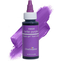 Chefmaster Neon Purple Liqua-Gel Food Coloring | Vibrant Color | Professional-Grade Dye For Icing, Frosting, Fondant | Baking & Decorating | Fade-Resistant | Easy-To-Use | Made In Usa | 2.3 Oz