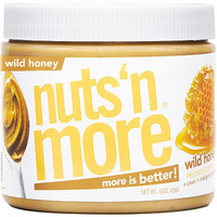 Nuts N More Wild Honey Peanut Butter Spread, All Natural Keto Snack, Low Carb, Low Sugar, Gluten Free, Non-Gmo, High Protein Flavored Nut Butter (15 Oz Jar)
