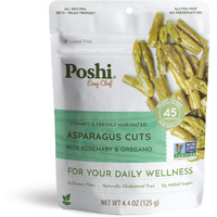 Poshi Marinated Asparagus Cuts | With Rosemary + Oregano | All Natural, Keto, Vegan, Paleo, Non Gmo, Low Carb + Calorie, Gluten Free, Rady To Eat, Fully Cooked Vegetables, Pentry Food, Gourmet, Healthy (6 Pack, 4.4Oz)