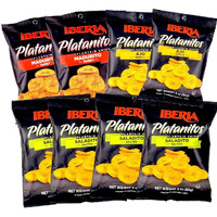 Iberia Plantain Chips, Variety, 4 Salted Plantain Chips, 2 Naturally Sweet Plantain Chips, 2 Garlic Plantain Chips, 3 Ounce (Pack Of 8)