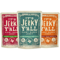 It's Jerky Y'All Plant Based Jerky Variety Pack | Beyond Tender And Tasty Vegan Snacks | Non-Gmo, Gluten Free, Vegetarian (3 Pack)