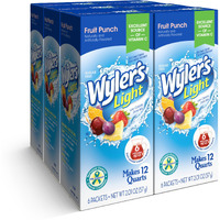 Wyler's Light Pitcher Packs, Water Drink Mix, Fruit Punch, 6 Boxes (36 Pitcher Packets)