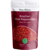 Viva Doria Brazilian Pink Peppercorns, Steam Sterilized Whole Pink Pepper, 3 Oz