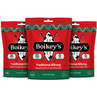 Boikeys Biltong | South African Style Beef Jerky. Gluten Free. No Sugar. Keto Friendly. (Traditional, 3 Pack - 2 Ounce Pouches)