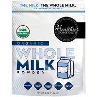 Healthier Comforts Organic Whole Milk Powder | Certified Usda Organic Powdered Milk | Kosher, Gluten Free, Non-Gmo Dry Milk Powder Whole Milk | Dried Milk W/ Resealable Packaging, Shelf Stable Milk 21Oz