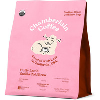Chamberlain Coffee Fluffy Lamb Vanilla Cold Brew Bags - Xl Cold Brew Bags - Premeasured, Ready To Brew, Cold Brew Coffee Packs - Contains 4 Xl Cold Brew Bags, Makes 4 Cups Of Coffee Per Bag