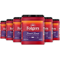 Folgers French Roast Medium Dark Roast Ground Coffee, 9.6 Ounces (Pack Of 6)