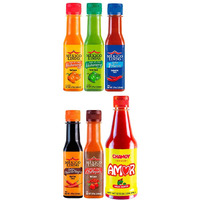 Mexico Lindo Hot Sauce Variety Pack | Includes 1 Amor Chamoy Sauce & 5 Mexico Lindo Hot Sauces | 6 Different Flavors To Choose | 37 Total Fl Oz (Pack Of 6)