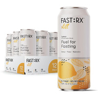Fastrx Meyer Lemon Still - Zero Sugar Hydrating Fasting/Keto Drinks - Includes Essential Electrolytes, Vitamins, De-Sugared Lemon Juice And More -16 Fl Oz (Pack Of 12)