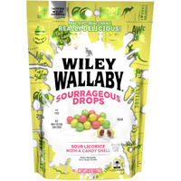 Wiley Wallaby 6 Ounce Sourrageous Drops Mix Of Watermelon, Green Apple And Lemon Soft & Chewy Licorice With A Candy Shell, 1 Pack