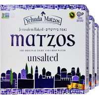 Yehuda Unsalted Matzo Thins, 10.5Oz (3 Pack) Airy, Crisp & Delicious Matzah Crackers | Kosher For Passover