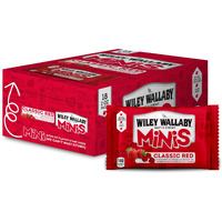 Wiley Wallaby Classic Red Mini Licorice Bites 2.0 Ounce Gourmet Soft & Chewy Australian Strawberry Licorice Candy Bags, 18 Pack