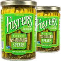 Foster's Pickled Asparagus- Jalapeno- 32Oz (2 Pack)- Pickled Asparagus Spears In A Jar- Traditional Recipe- Gluten Free- Fat Free Spicy Pickled Asparagus- Preservative Free Pickle- Asparagus Is Fresh