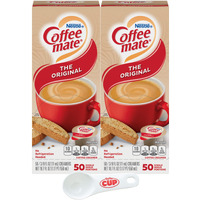 Nestle Coffee Mate Liquid Coffee Creamer Singles, Original, 50 Ct Box (Pack Of 2) With By The Cup Coffee Scoop