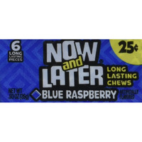 Now & Later Original Taffy Chews Candy, Blue Raspberry, 0.91 Ounce (Pack Of 24)