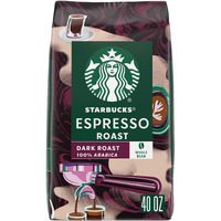 Starbucks Whole Bean Coffee, Dark Roast Coffee, Espresso Roast, 100% Arabica, 1 Bag (40 Oz)
