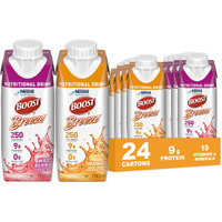Boost Breeze Clear Nutritional Drink, 9G Protein, 250 Nutrient-Rich Calories, 2 Flavor Variety Case (Orange + Wildberry), 8 Fl Oz (Pack Of 24)
