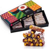 Turkish Delight By Zest Delites, Turkish Sweets Pistachio Snack Box, Traditional Vegan Candy Bulk, Lokum, Pistachios Candy With Orange, Pomegranate, Vanillin, Black Mulberry, 8.82 Oz