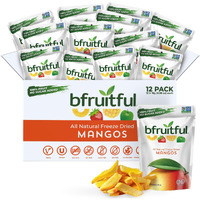 Bfruitful Freeze-Dried Mango, Freeze Dried Fresh Fruit Bites, Gluten Free, Vegan, Dairy Free, Kosher, No Sugar Added, Non Gmo, Healthy Snacks For Kids Or Adults, Single-Serve Snack Packets, 12 Pack