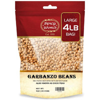 Garbanzo Beans - Chickpeas Dried 4 Lb Bag - All Natural, Sproutable, Perfect For Hummus - By Spicy World